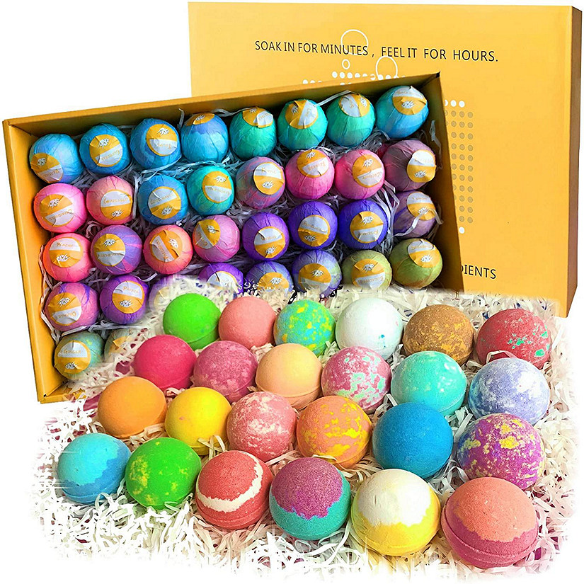 Pure Parker - 40 XL Individually Wrapped Bulk Bath Bombs Kit by Go