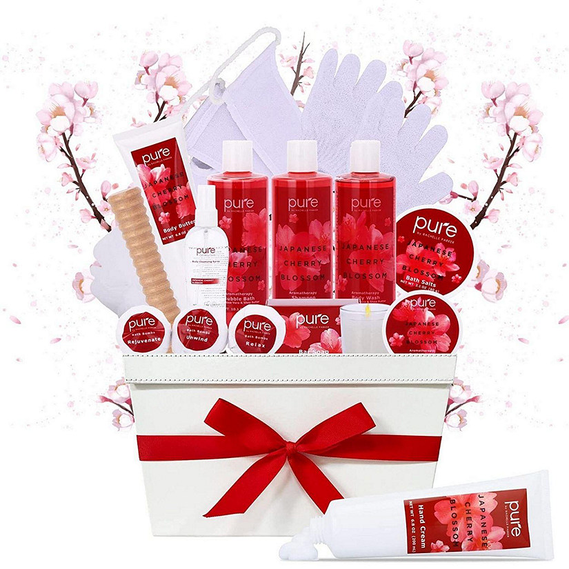 Pure Parker Cherry Spa Gift Basket Bath and Body Gift Set Image