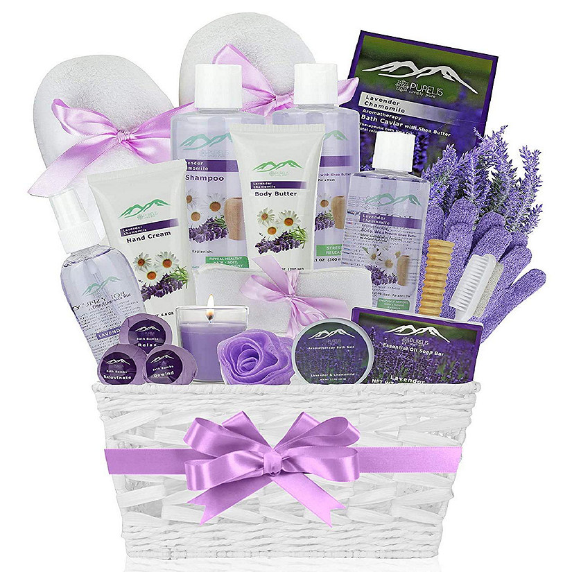 Purelis Luxurious Lavender Chamomile 20-Piece Bath & Body Gift Basket Image