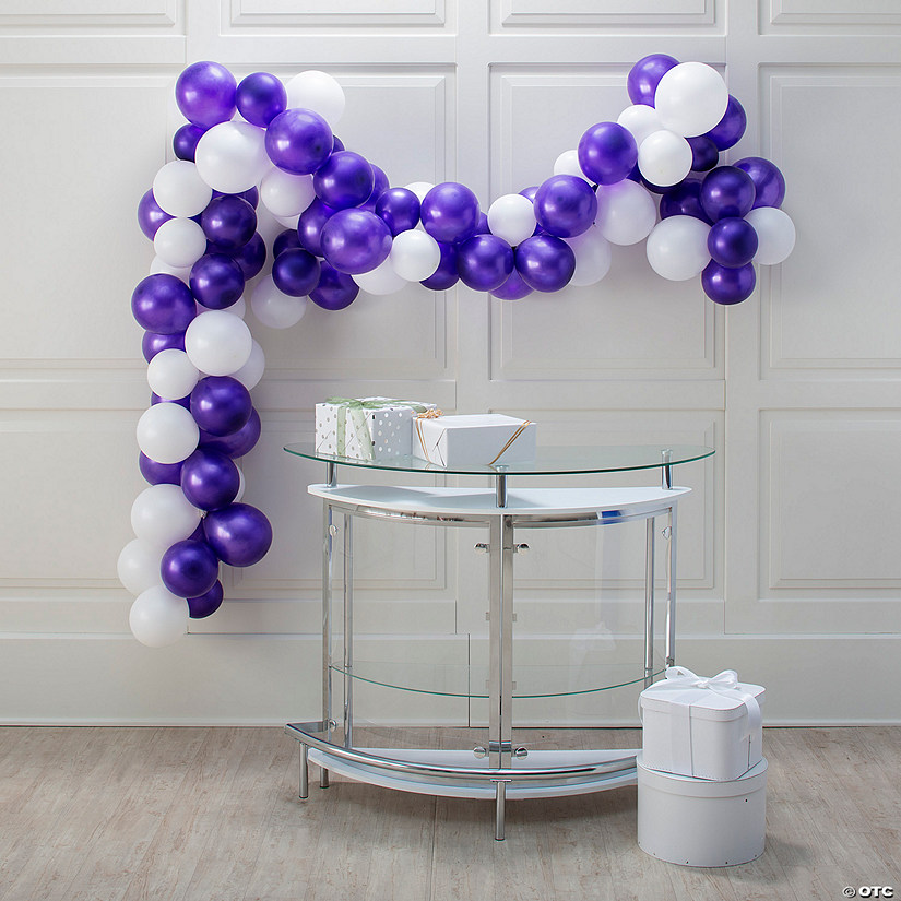 Purple & White 25 Ft. Balloon Garland Kit with Air Pump - 291 Pc. Image