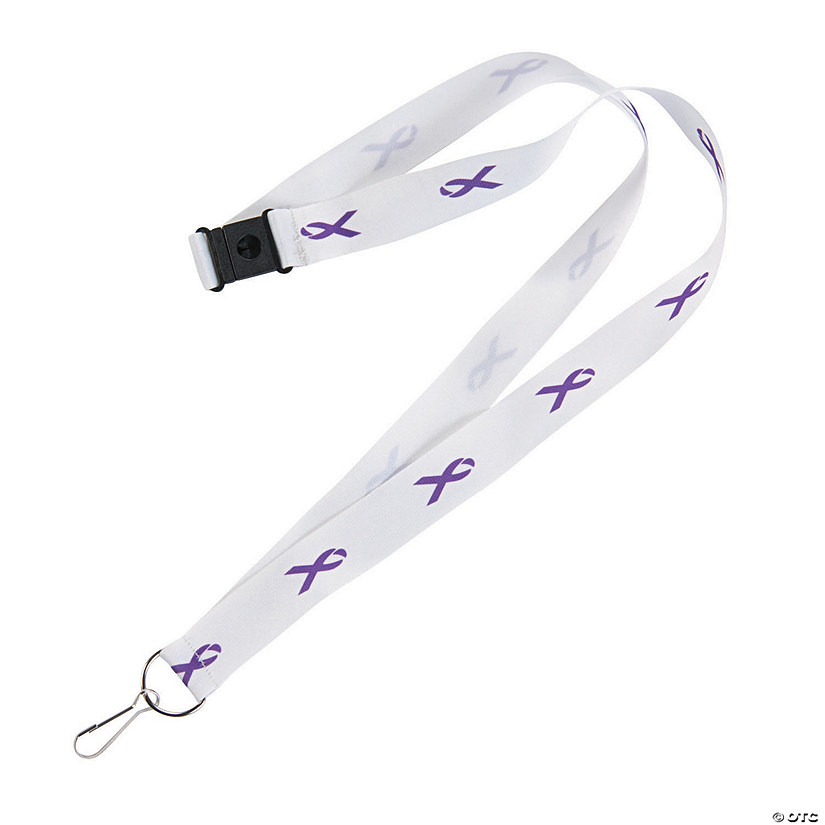 Purple Awareness Ribbon Badge Holder Breakaway Lanyards - 12 Pc. Image