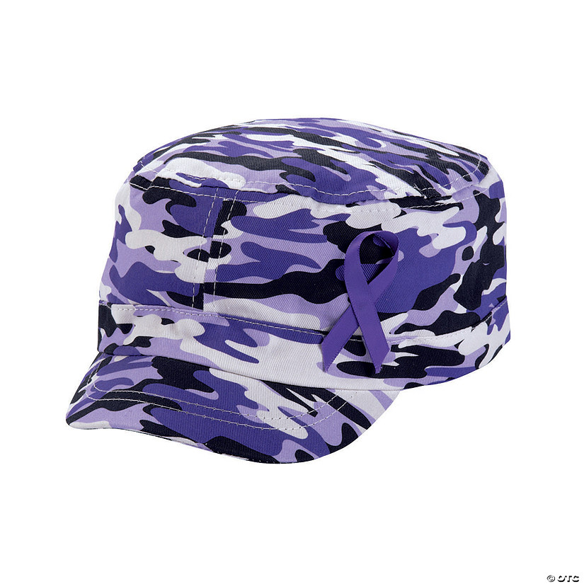 Purple Awareness Ribbon Camouflage Hats - 12 Pc. Image