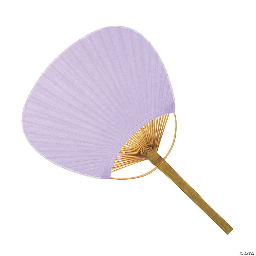 Purple Bamboo Paddle Hand Fans - 6 Pc. Image