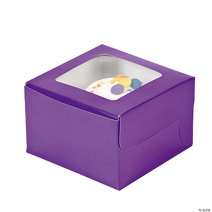 Purple Cupcake Boxes - 12 Pc. Image