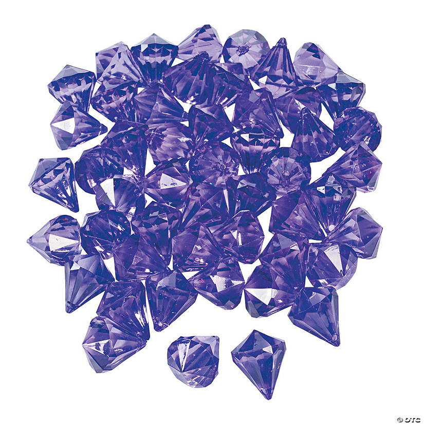 Purple Diamond-Shaped Acrylic Gems - 25 Pc. Image