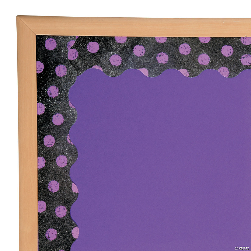 Purple Dots on Chalkboard Bulletin Board Border