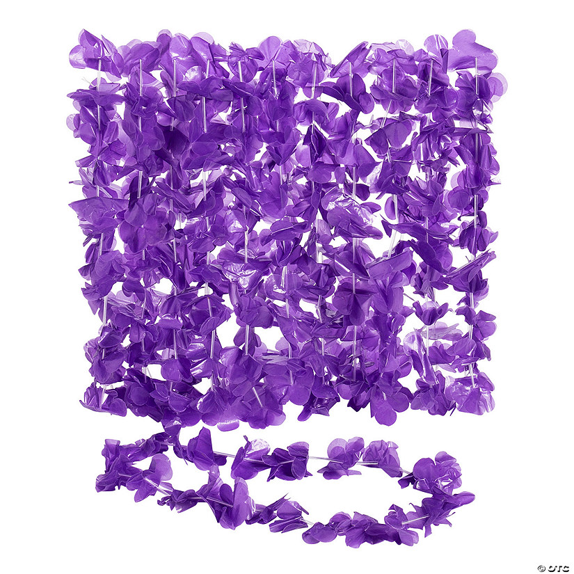 Purple Flower Plastic Leis - 12 Pc. Image