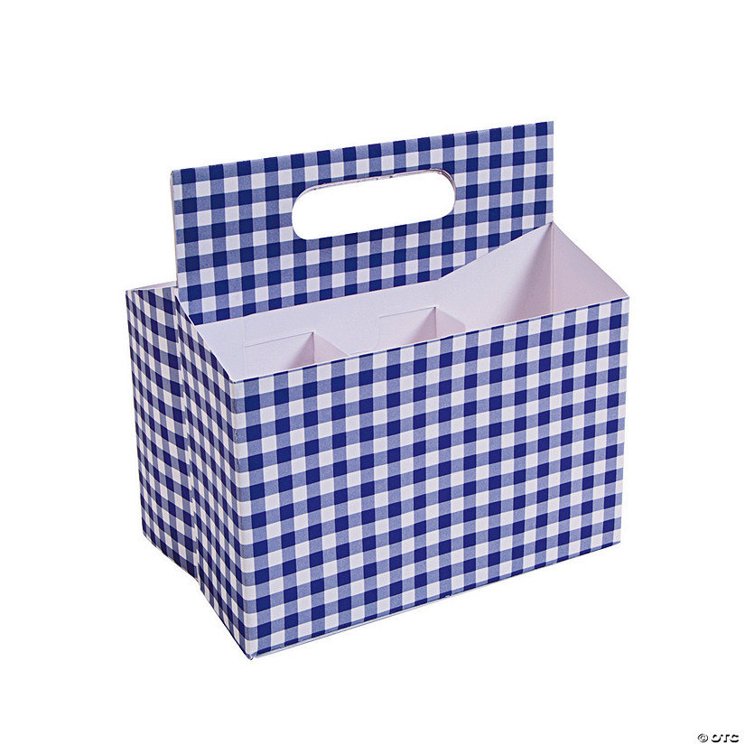 Purple Gingham Tableware Caddy Discontinued