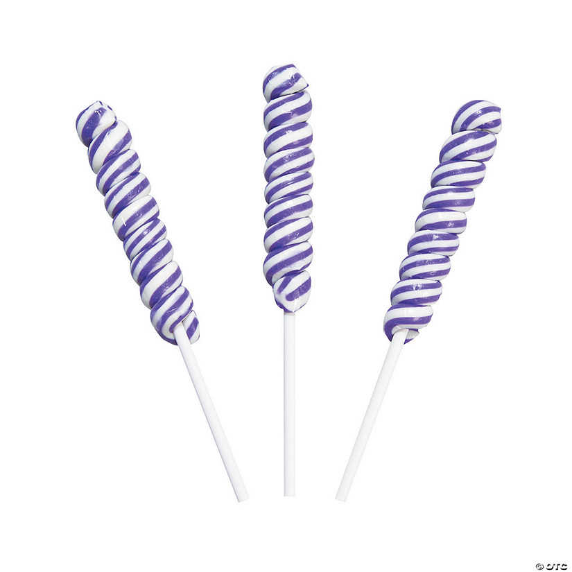 Purple Mini Twisty Lollipops - 24 Pc. Image
