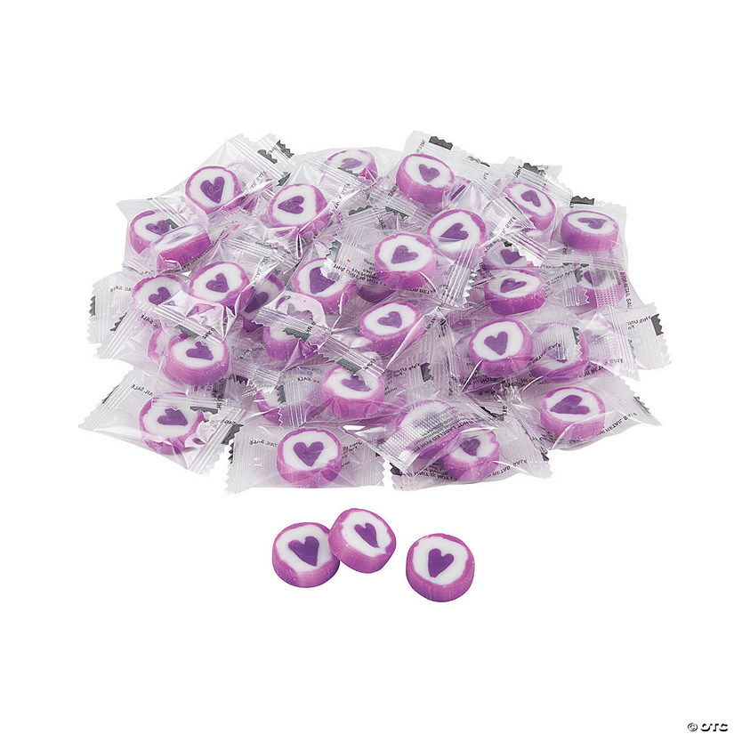 Purple Round Hard Candy with Heart Image