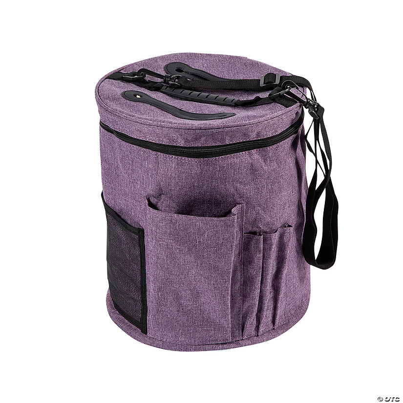 Purple Round Knitting Bag Image