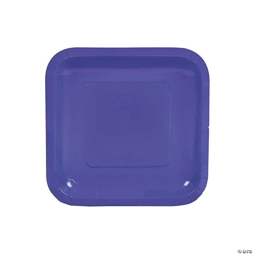 Purple Square Paper Dessert Plates - 24 Ct. Image