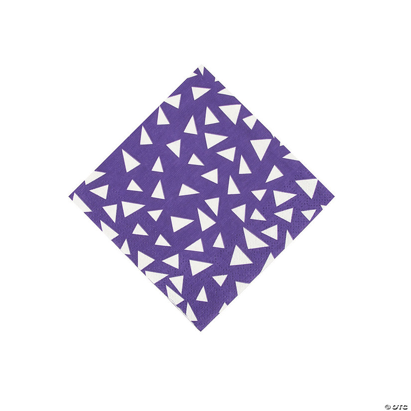 Purple Terrazzo Triangle Print Beverage Napkins Image
