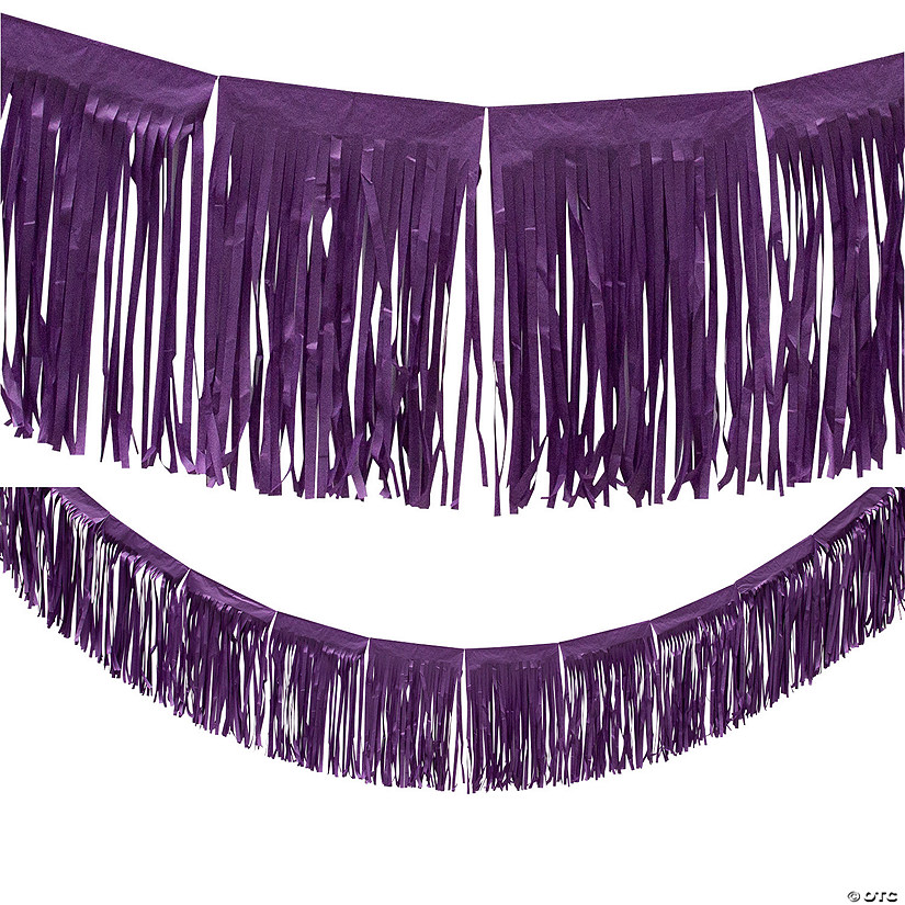 Purple Tissue Paper Fringe Garland Image