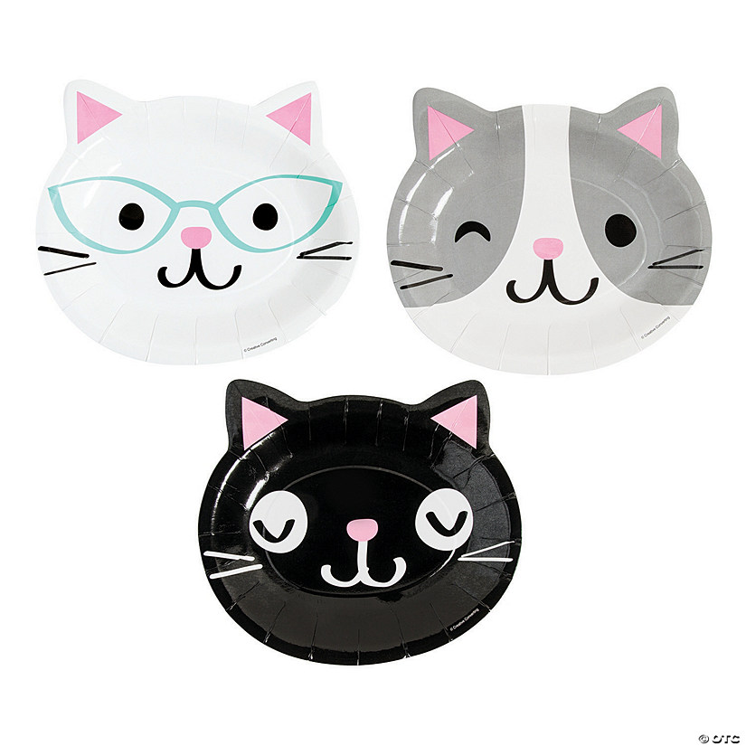 Purr-Fect Party Cat-Shaped Paper Dinner Plates - 8 Ct. Image