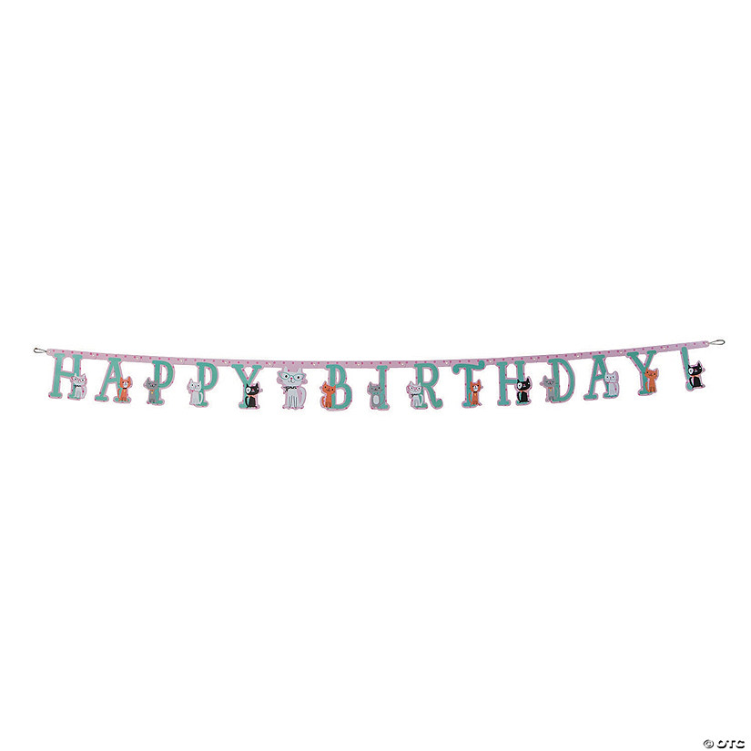 Purr-Fect Party Happy Birthday Banner Image
