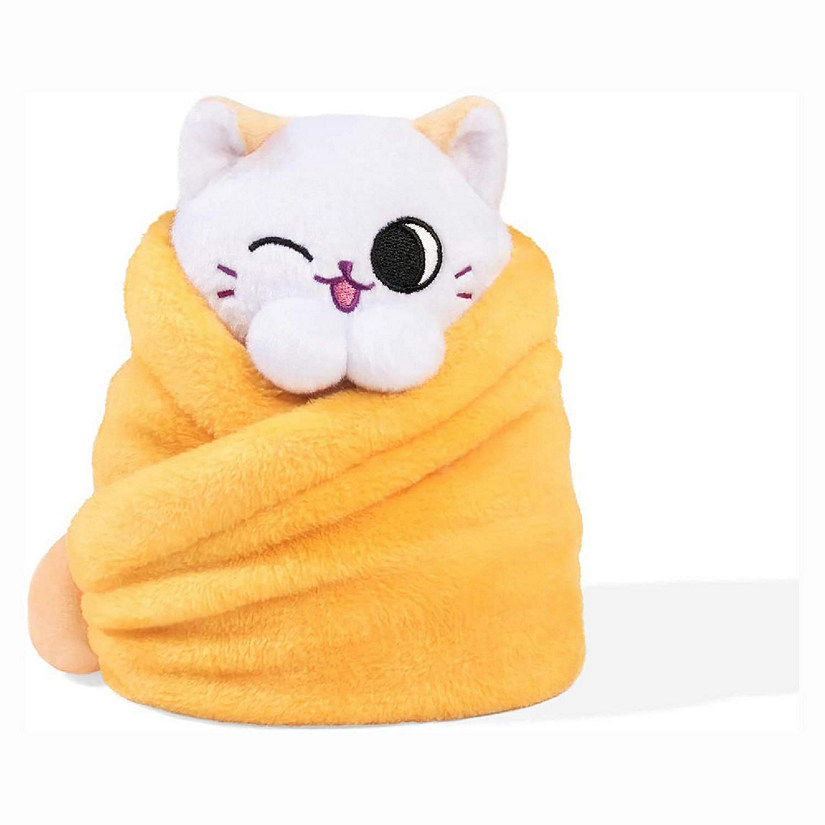 Purritos 7 Inch Plush Cat in Blanket  Mango Image