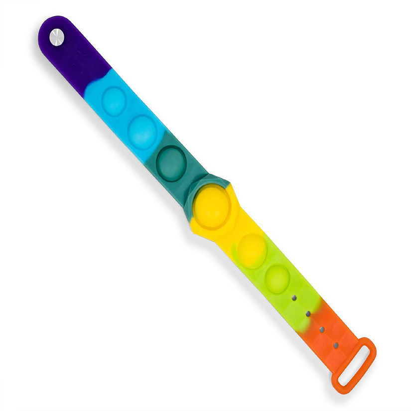 Push Pop Fidget Toy 6-Button Bracelet  Rainbow Image