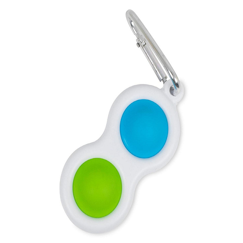 Push Pop Toy 2-Button Keychain  Blue/Green Image