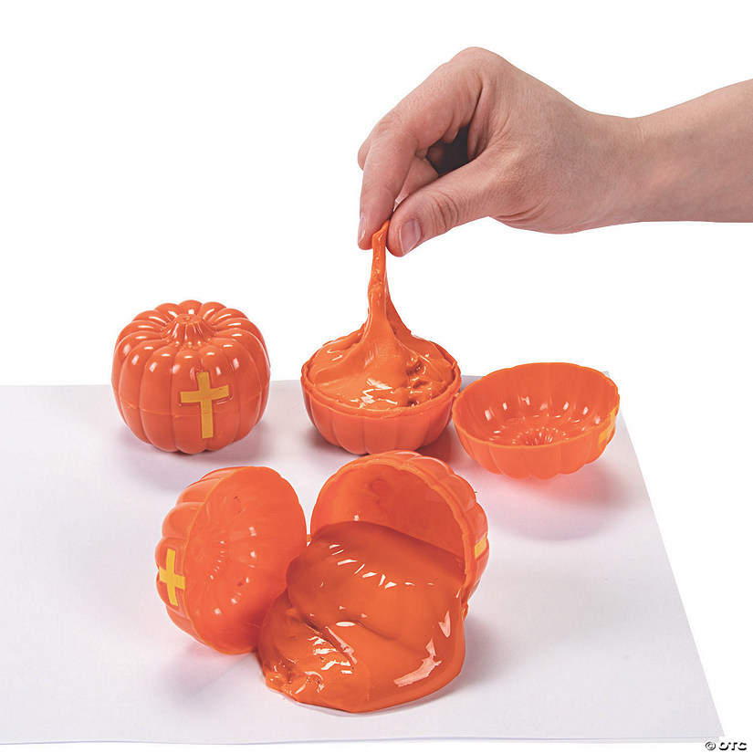 Putty-Filled Christian Pumpkin Toys - 24 Pc. Image