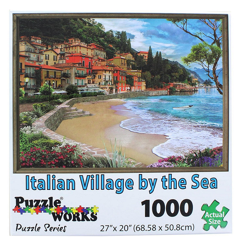 PuzzleWorks 1000 Piece Jigsaw Puzzle  Italian Village By The Sea Image