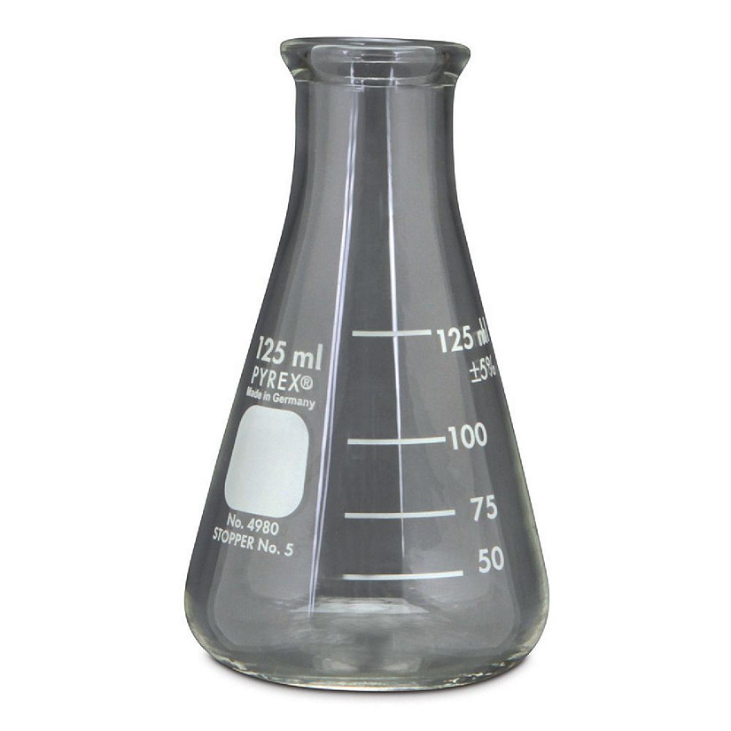 Pyrex Glass Erlenmeyer Flask, Measuring, 125 mL Oriental Trading