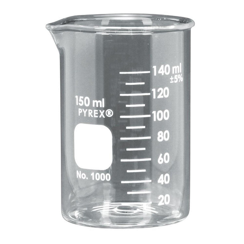 Pyrex   Glass Griffin Beaker, Low Form, Measuring, 150 mL Image