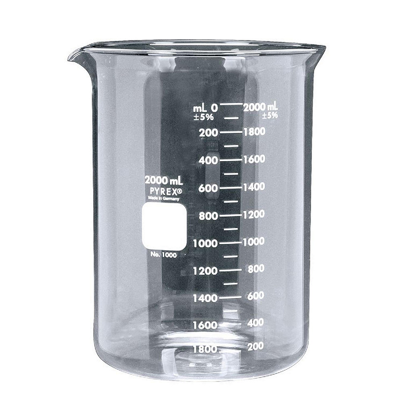 Pyrex   Glass Griffin Beaker, Low Form, Measuring, 2,000 mL Image