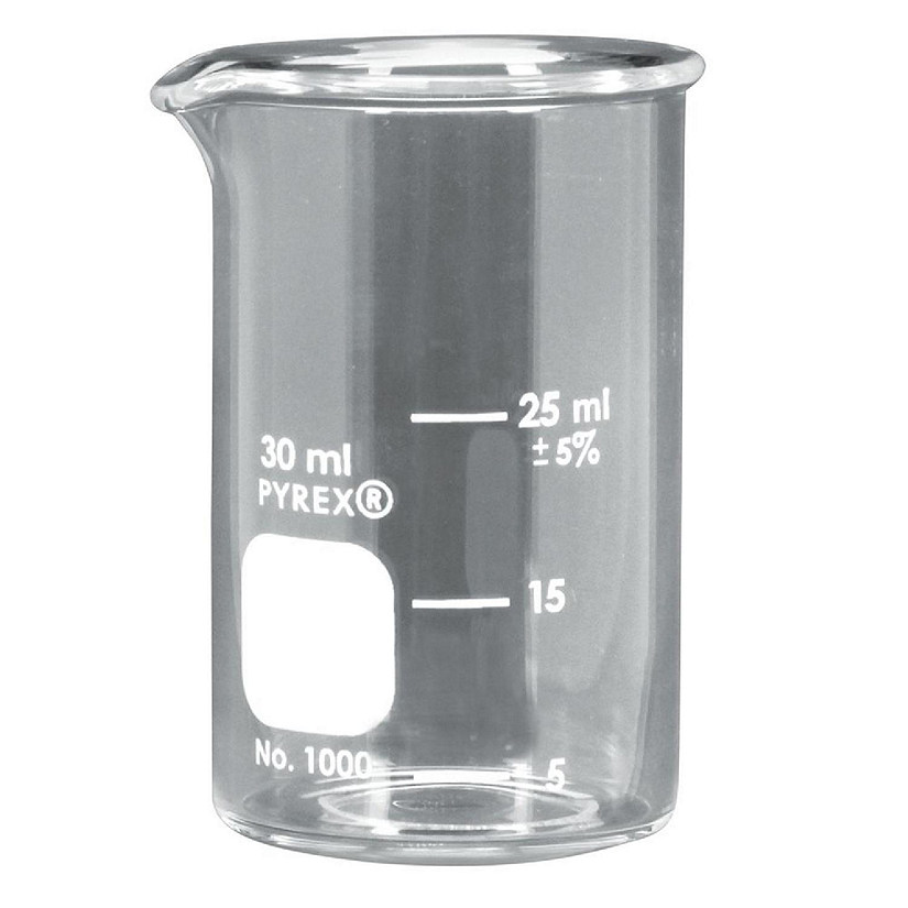 Pyrex   Glass Griffin Beaker, Low Form, Measuring, 30 mL Image