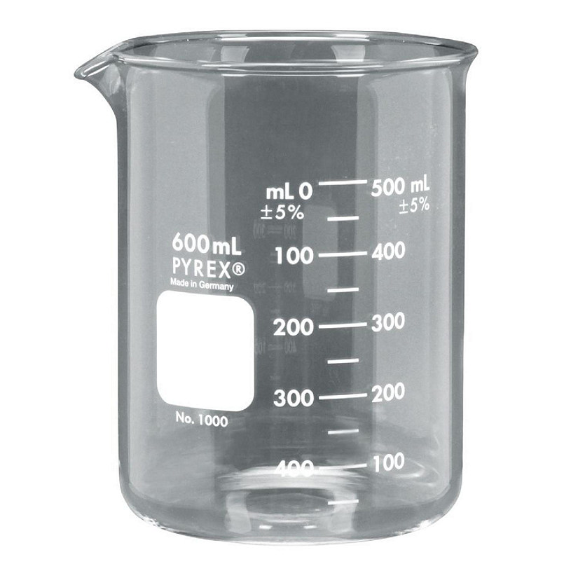 Pyrex   Glass Griffin Beaker, Low Form, Measuring, 600 mL Image
