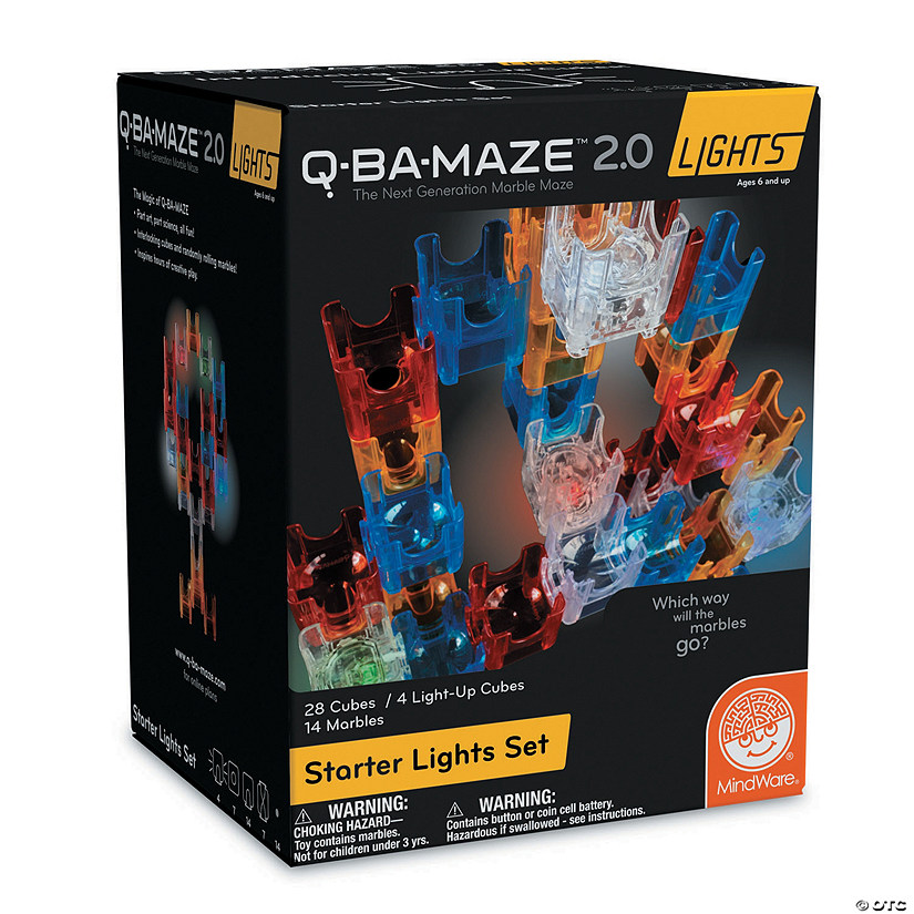 Q-BA-MAZE 2.0: Starter Lights Marble Maze Building Set Image