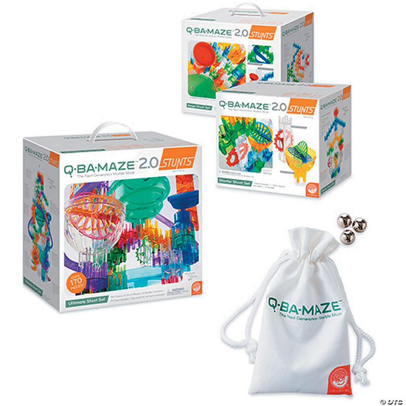 Q-BA-MAZE 2.0: Stunt Sets Trio with Free Marbles and Storage Bag Image