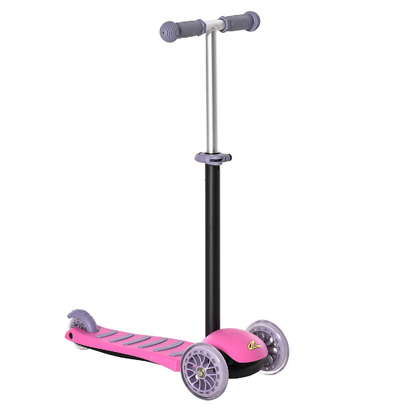 Qaba 3 in 1 Kids Scooter Sliding Walker Push Rider w/Removable Seat 2-6yr Pink Image