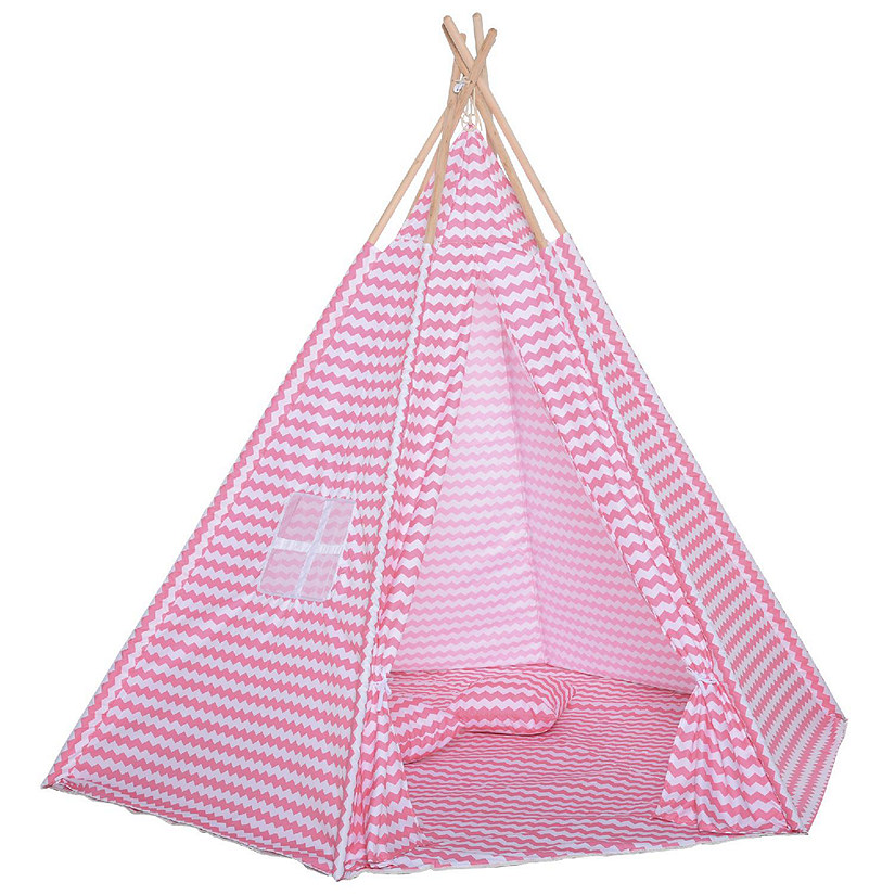 in plaats daarvan kussen Email Qaba Kids 67" Teepee Play Tent w/Mat Pillow Carry Case Indoor Outdoor