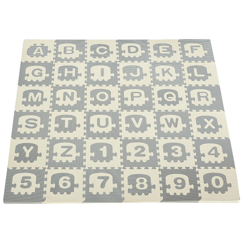 Letter Number Play Mat Alphabet Puzzle Education 36-SQFT Foam Tile Color Floor 