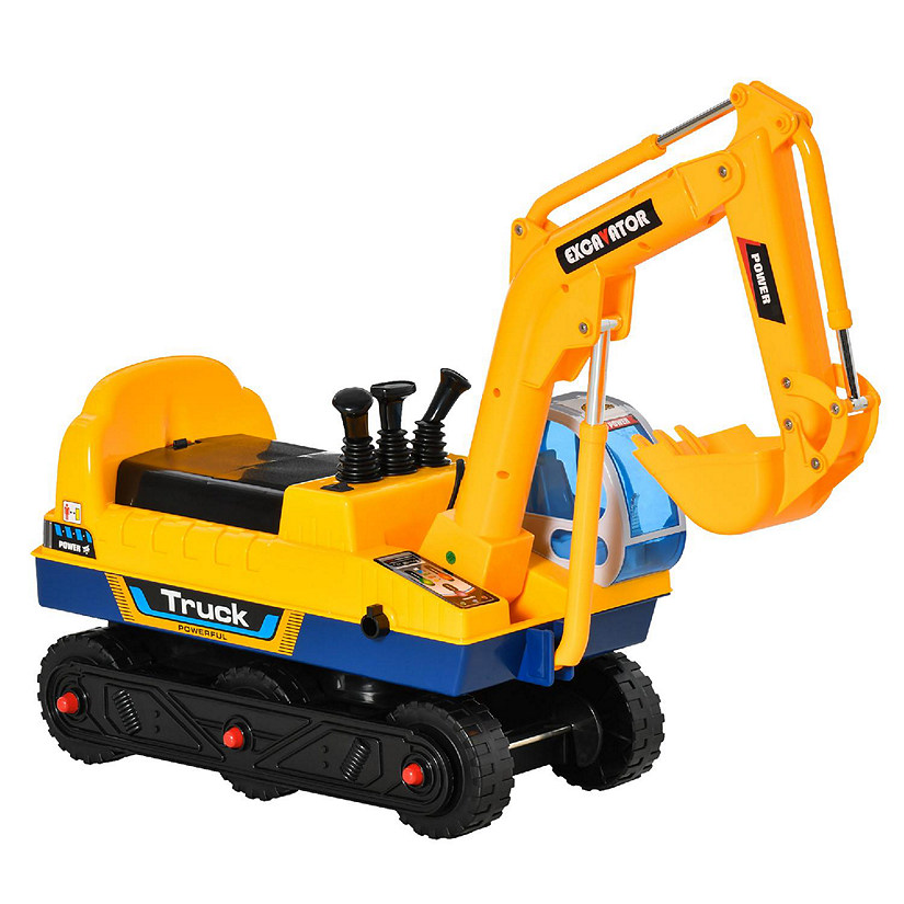 Qaba Kids Ride On Construction Excavator Digger Scooper Tractor Toy 80 ...