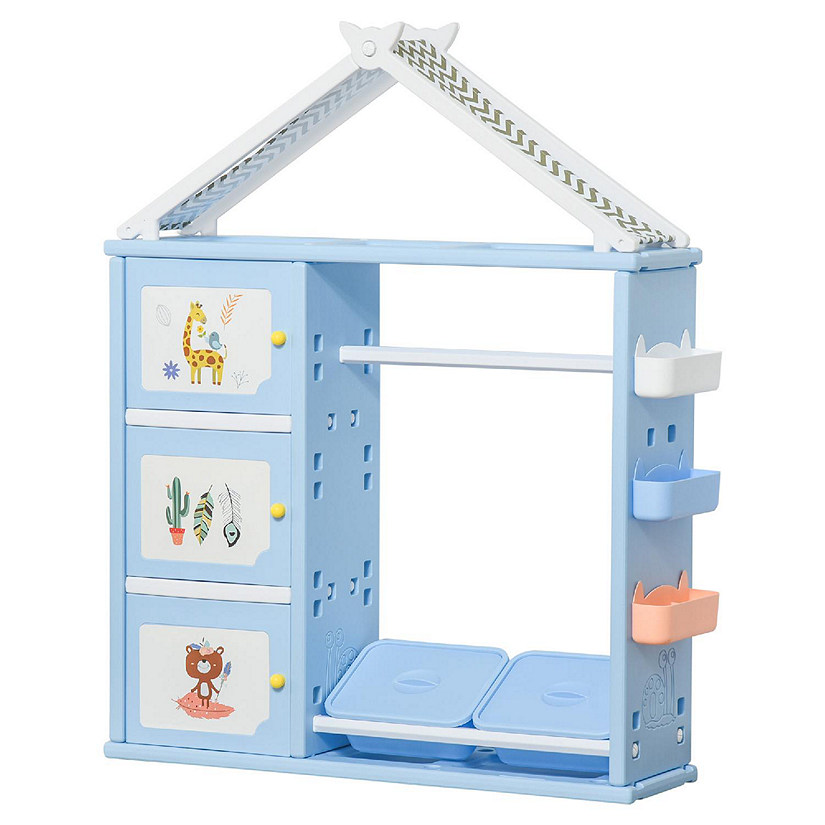 Qaba Kids toy Organizer and Storage Book Shelf with shelves