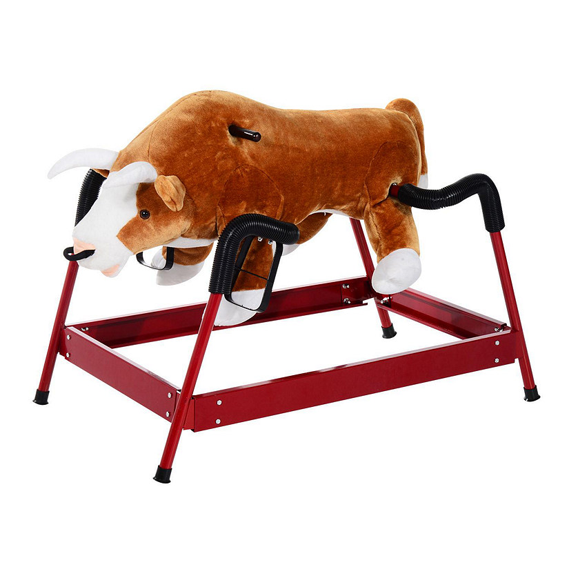 Qaba Spring Rocking Horse Rodeo Bull with Sounds 3yrs+ Image