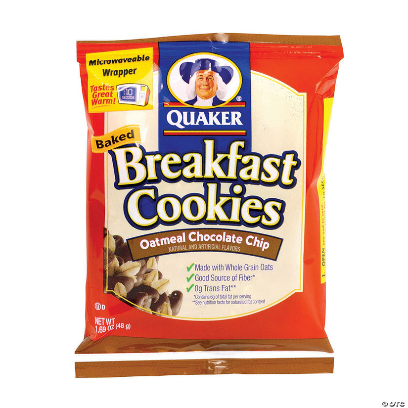 Quaker Breakfast Cookie Chocolate Chip, 50 Count