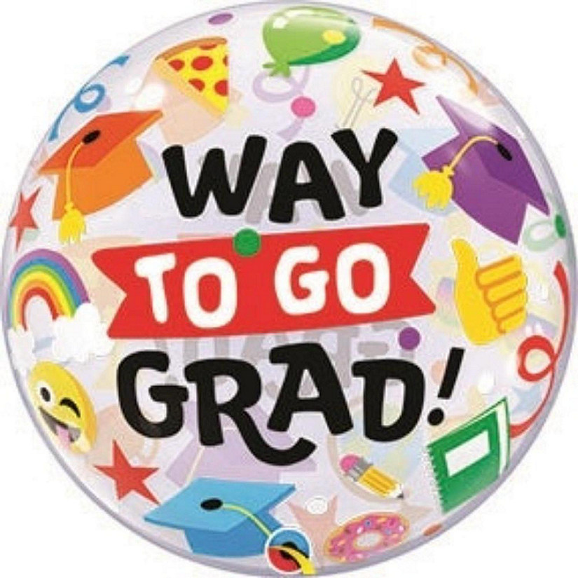 Qualatex - 22" - Multicolor - Graduation Bubble Balloon Image