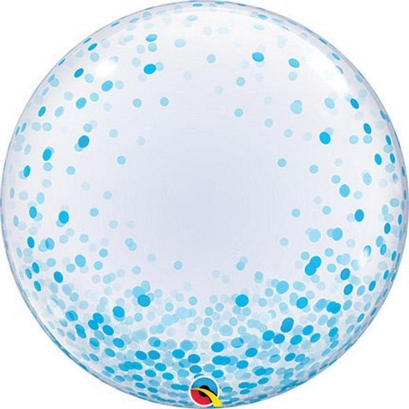 Qualatex - 24" - Clear - Deco Bubble Confetti Balloons Image