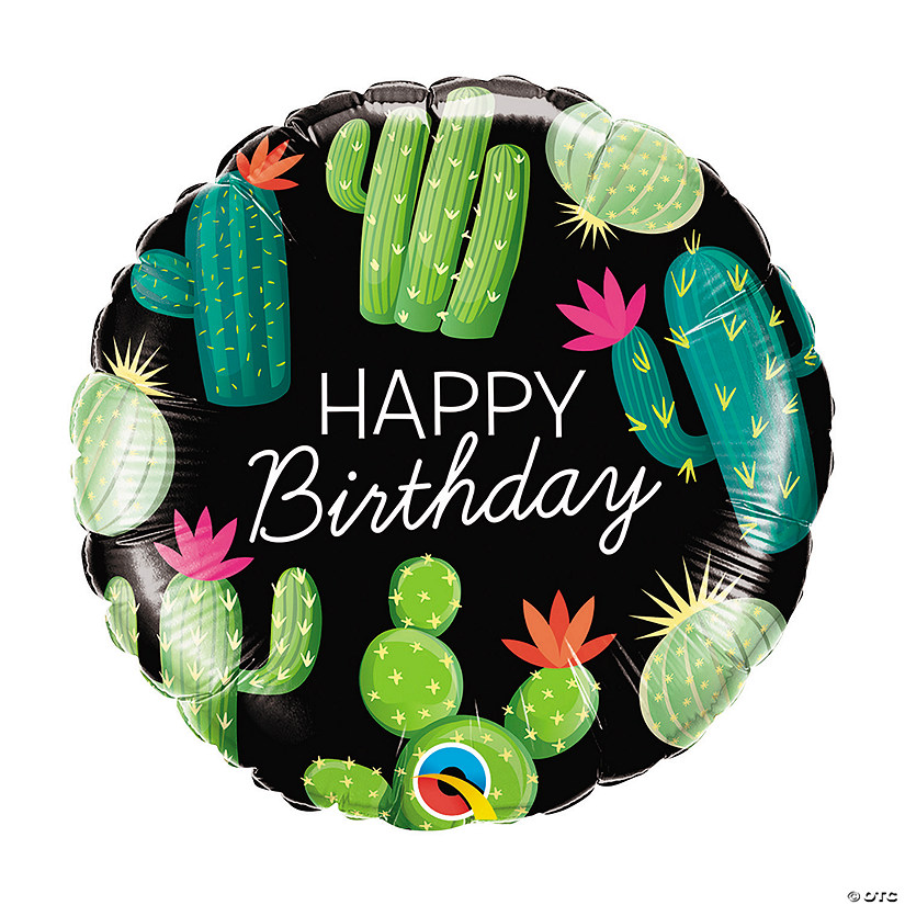 Qualatex Cactus Happy Birthday 18" Mylar Balloon Image