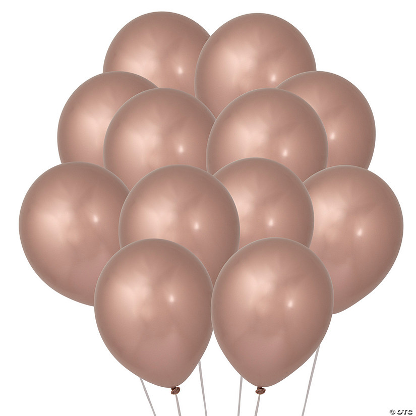 Qualatex Chrome Rose Gold 11" Latex Balloons - 25 Pc. Image