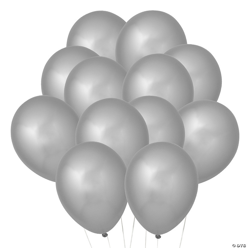 Qualatex Chrome Silver 11" Latex Balloons - 25 Pc. Image