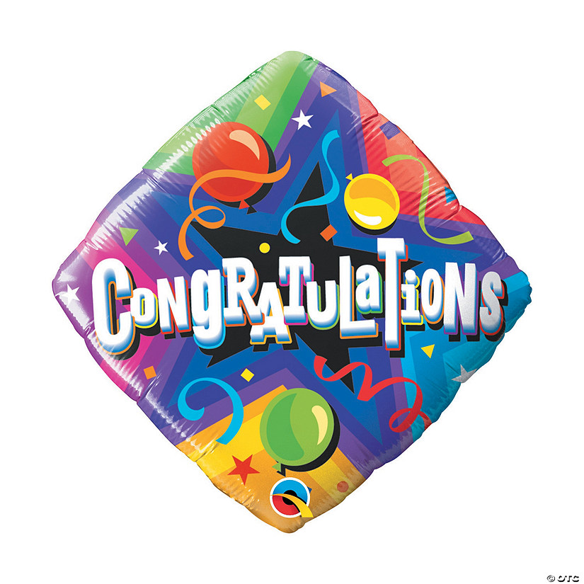 Qualatex Congratulations Party Time 18" Mylar Balloon Image