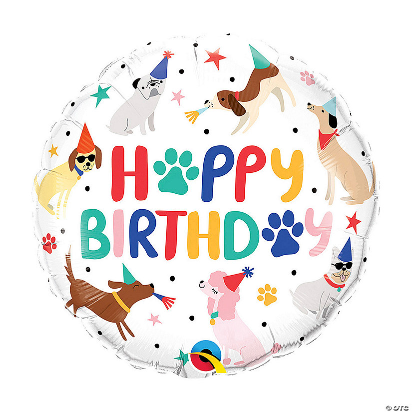Qualatex Puppies Birthday 18" Mylar Balloon Image