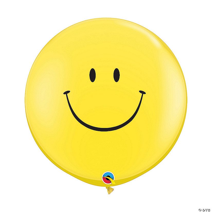 Qualatex Smile Face 36" Latex Balloons - 2 Pc. Image