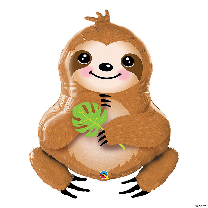 Qualatex Sweet Sloth-Shaped 39" Mylar Balloon Image
