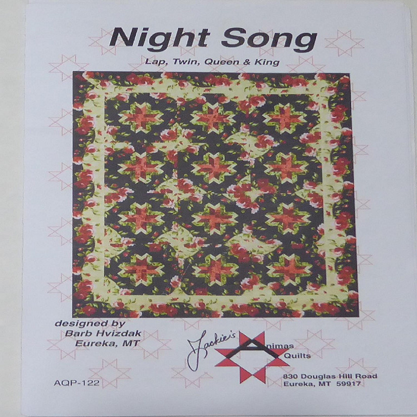 Quilt Kit Night Song Rose Quilt 54x68 Pattern Fabric Top Binding Animas Quilts Image