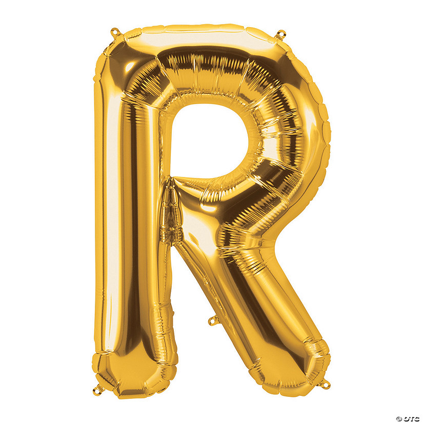 R Gold Letter 34" Mylar Balloon Image